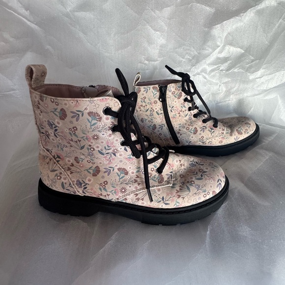 Other - Floral Lace-Up Ankle Boots